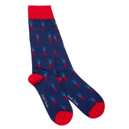 Swole Panda Golfer Bamboo Socks - Blue - Mens Clothing