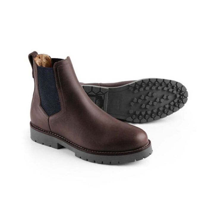 Fairfax and Favor Fairfax & Favor Sheepskin Boudica Ankle Boots – Mahogany Leather – Womens Boots - Crep Direct UK