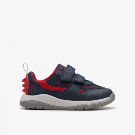 Clarks Steggy Tail Toddler Shoes – Navy Leather – Boys Shoes - Crep Direct UK