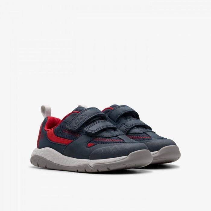Clarks Steggy Tail Toddler Shoes – Navy Leather – Boys Shoes - Crep Direct UK