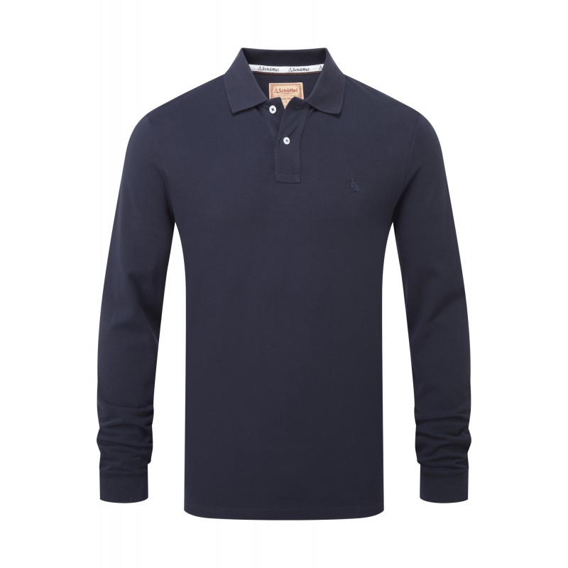 Schoffel St Ives Long Sleeve Polo Shirt 4041 – Navy Cotton – Mens Clothing - Crep Direct UK Schoffel St Ives Long Sleeve Polo Shirt 4041 – Navy Cotton – Mens Clothing - Crep Direct UK