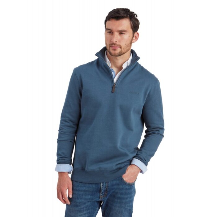 Schoffel St Merryn Sweatshirt 3008 – Petrol Blue – Mens Clothing - Crep Direct UK