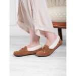 Fairfax and Favor Fairfax & Favor Henley Shearling Lined Slippers – Tan Suede – Womens Slippers - Crep Direct UK