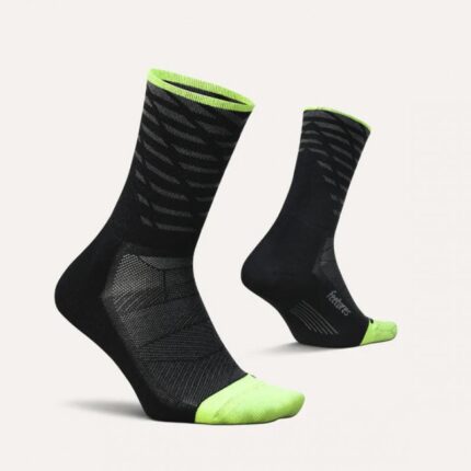 Feetures Elite Light Cushion Mini Crew Socks – Tempo Black – Mens Clothing - Crep Direct UK
