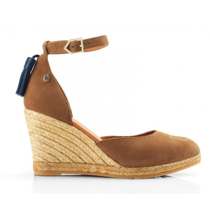 Fairfax and Favor Fairfax & Favor Monaco Wedge – Tan Suede – Womens Espadrilles - Crep Direct UK