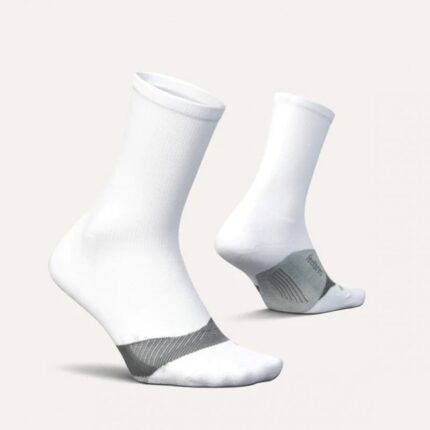 Feetures Elite Light Cushion Mini Crew Socks – White – Mens Clothing - Crep Direct UK