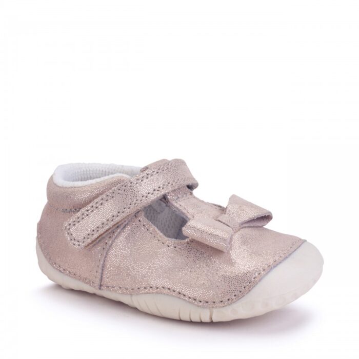 Start-Rite Wiggle Shoes – Pale gold / Glitter nubuck – Girls Shoes - Crep Direct UK