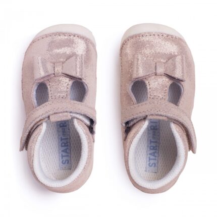 Start-Rite Wiggle Shoes – Pale gold / Glitter nubuck – Girls First Shoes - Crep Direct UK