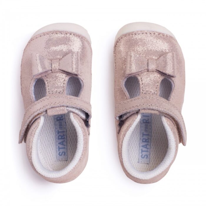 Start-Rite Wiggle Shoes – Pale gold / Glitter nubuck – Girls Shoes - Crep Direct UK